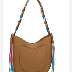 HENRI BENDEL W57TH HOBO BAG WITH MULTICOLORED STRAP AND TASSELS